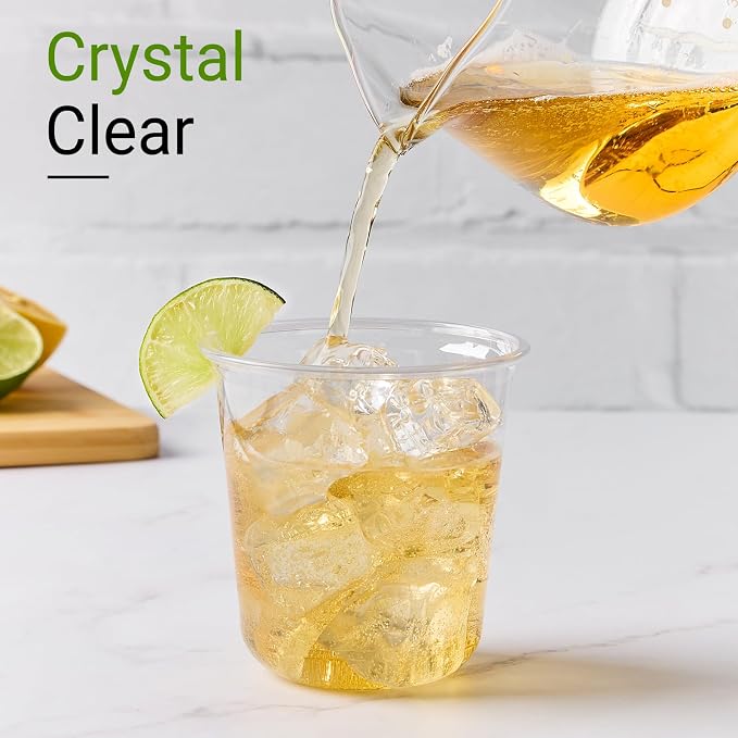 100 Pcs Round Bottom Plastic Cups, 12 oz Disposable Stemless Wine Glasses | - Image 4