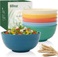 Large Cereal Bowls Set of 6, Unbreakable Wheat Straw Bowls 60oz, Microwavable by WROVA