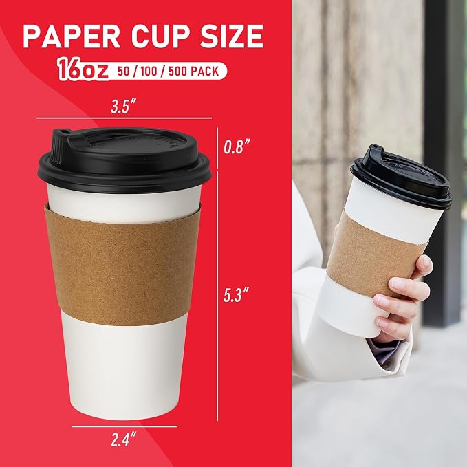 16 oz 500 Pack Coffee Cups - Image 2