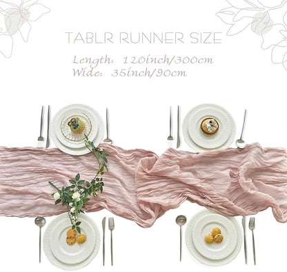 IVAPUPU Dusty Pink Table Runner 120 Inches - Image 3
