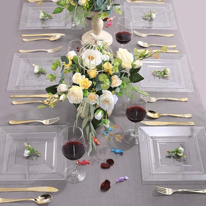 60PCS Clear Plastic Plates-9.5inch Square Disposable Plates - Image 6