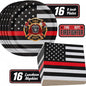 Firefighter Thin Red Line Party Set-16 Guests-Plates & Napkins-Havercamp | by Havercamp