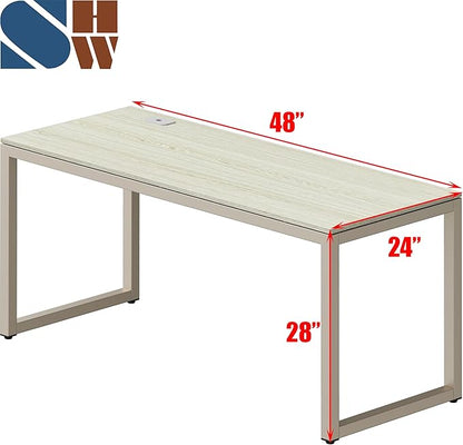 SHW 48-Inch Commercial-Grade Office Computer Desk, Maple