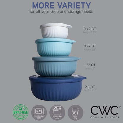COOK WITH COLOR Prep Bowls with Lids- Wide and Deep Nesting Plastic Small - Image 2