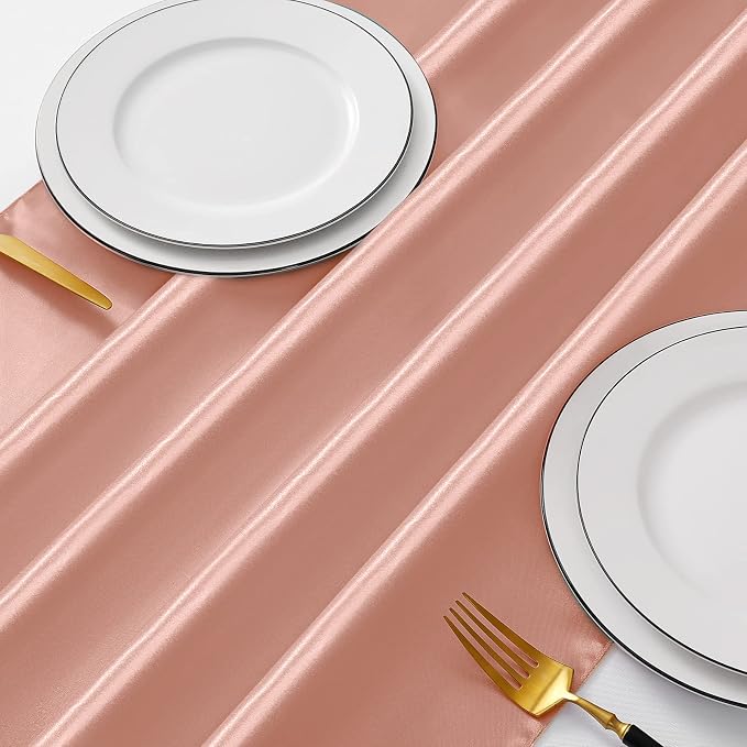 Manyshofu Rose Gold Satin Table Runner 12x72 - Image 7