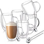 Double Wall Glass Coffee Mugs, 12 Oz Clear Coffee Mugs by FULGNU