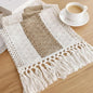 Boho Table Runner with Tassels, Farmhouse Rustic Macrame Table Runners by EphyrosaHome