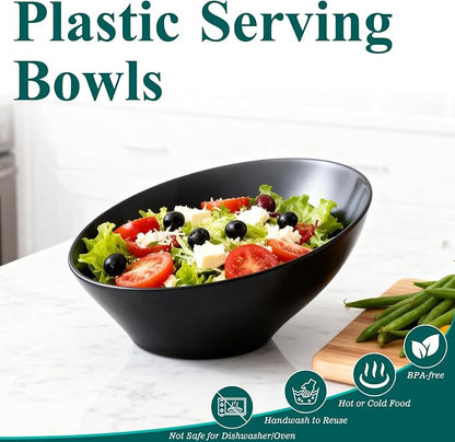 Bestluck 20 Oz Black Plastic Party Bowls, 12 Pack | Disposable Snack Bowls - Image 4