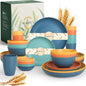 Plates and Bowls Sets, Wheat Straw Dinnerware Sets, Dishes Set by WROVA