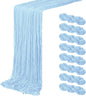 8 Pack Baby Blue Cheesecloth Table Runner 20 x 120 inch Gauze Table Runners 10 by ACSUIT