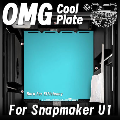 New Upgraded OMG Cool Plate for Snapmaker U1 3D Printer, 276x293mm Thicker Magnetic U1 Build Plate with Supertack Smooth Surface, Easy Release 3D Printer Hotbed for PLA PETG Printing