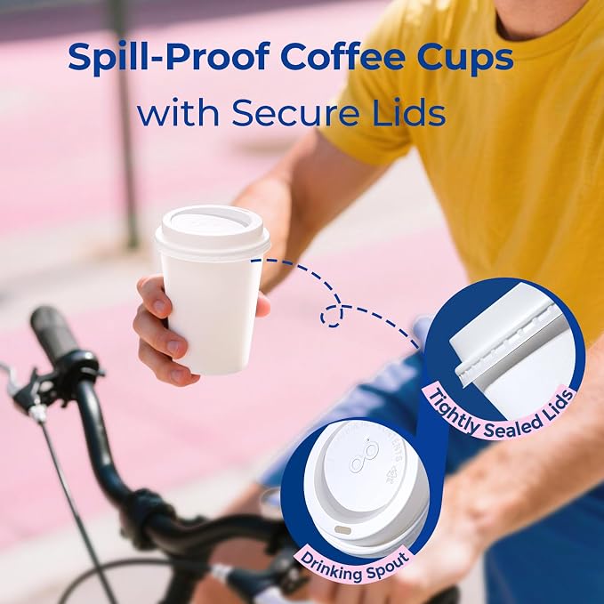 Fit Meal Prep 100 Pack 12 oz Disposable Coffee Cups - Image 4