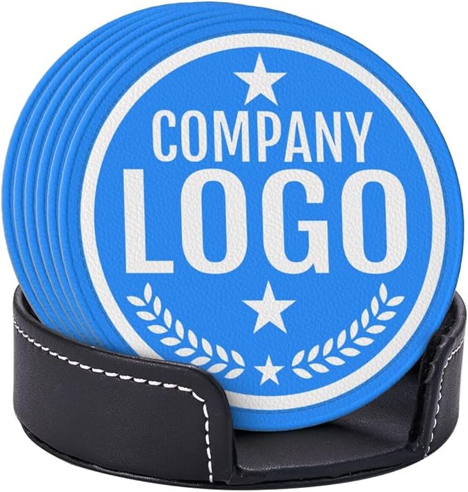 Custom Leather Coasters with Logo - Image 6