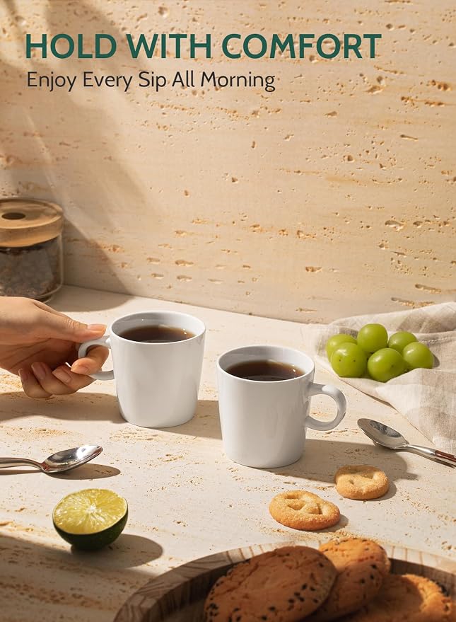 Sweese 5oz Porcelain Espresso Cups Set of 4, Mini Coffee Mugs Demitasse Cups - Image 5