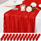 12 Pack Red Cheesecloth Table Runner 17x108 Inch Boho Rustic Semi Sheer Gauze by Unknown