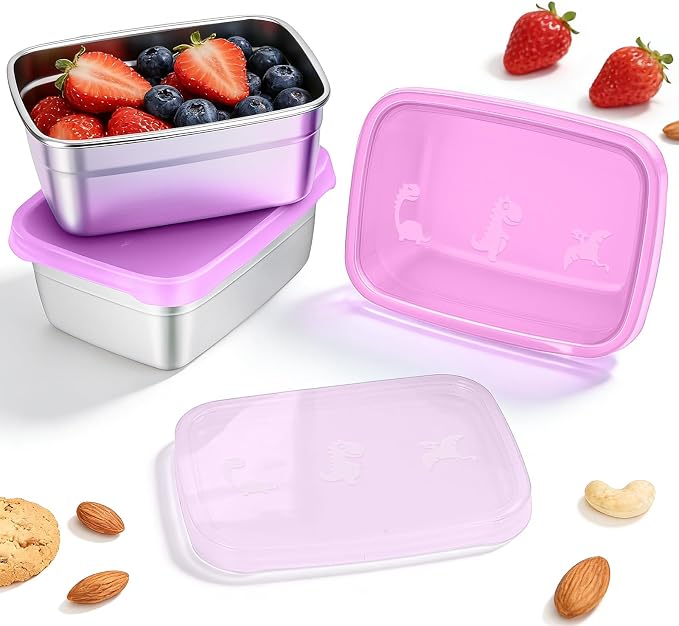 3-Pack Stainless Steel Snack Containers by Tanjiae