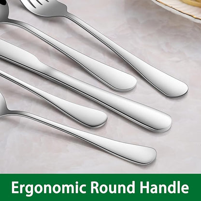 30 Pcs Silverware Sets, Premium Stainless Steel Flatware Sets Service For 6, Mirror Polished Tableware Cutlery Set For Home Kitchen,Restaurant,Hotel Knife Spoon And Forks Sets
