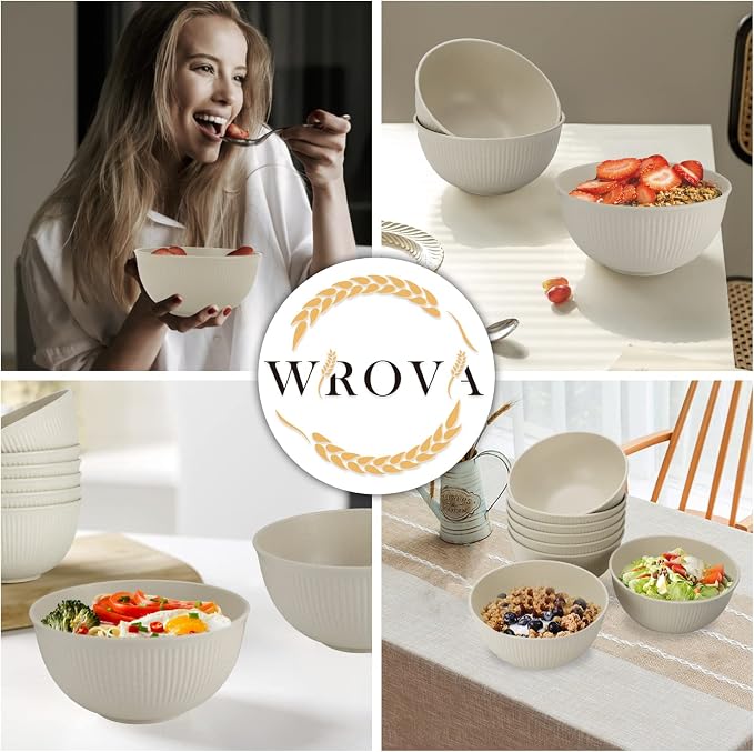 Wheat Straw Cereal Bowls Set, Soup Bowls Microwave Safe - Image 6