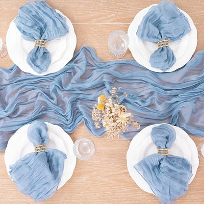 12 Pack Dusty Blue Cheesecloth Table Runner 10ft Boho Gauze Runner | - Image 6