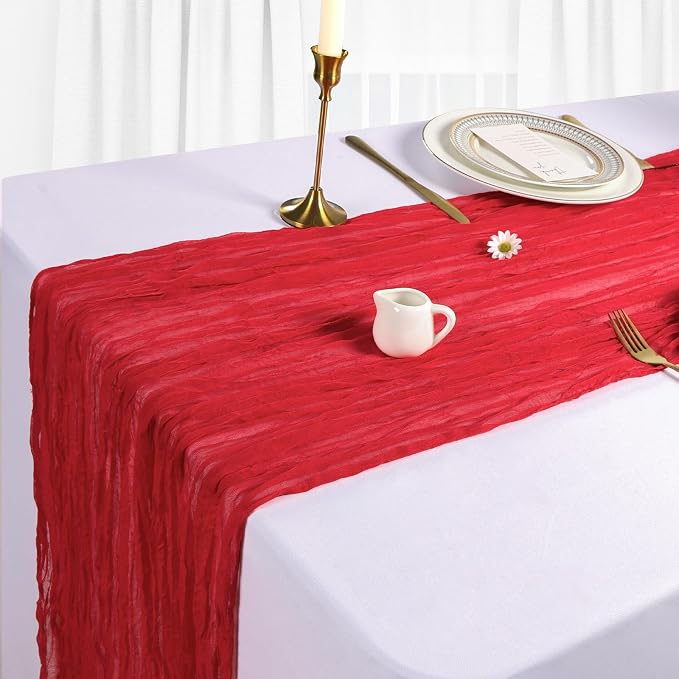 6 Pack Red Table Runner Cheesecloth 10Ft Gauze Cheese Cloth Table Runner 35x120 - Image 4