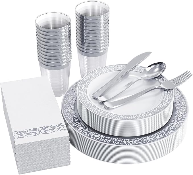 FOCUSLINE 175 Ct Silver Dinnerware Set by FOCUSLINE