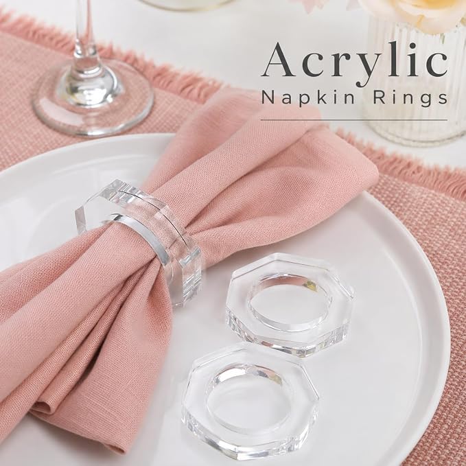 ALPHA Living HOME Acrylic Napkin Rings Set of 12 - Image 2