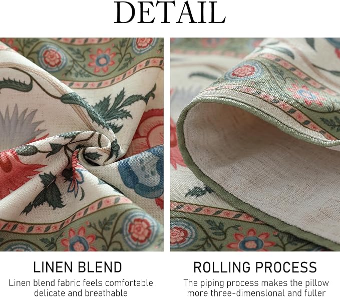 Designer Vintage Linen Long Table Runner, Floral Pattern, Dining Table - Image 6