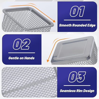 Segarty Pen Cup Holder, 12 Pack Square Silver Pen Holder - Image 3
