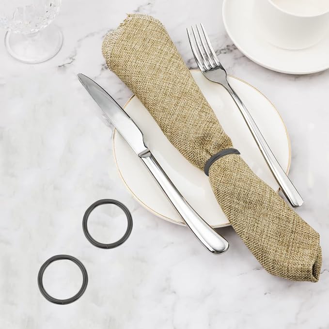 Black Napkin Rings - Image 3