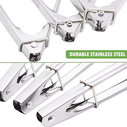 Stainless Steel Food Tongs with Silicone Tips 7-Inch Mini Tongs, Set of 3 (Mint)