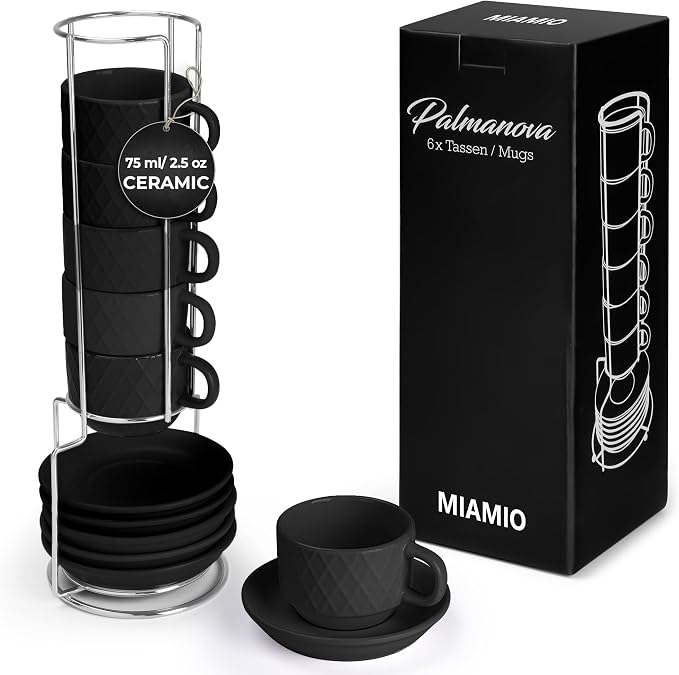 MIAMIO - Espresso Cups Set, Ceramic - Modern Home Set | Ceramic espresso cups by MIAMIO