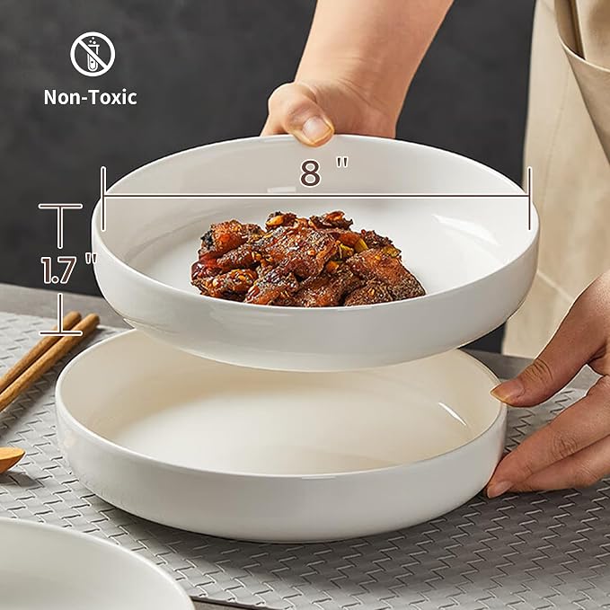 8" Ceramic Pasta Bowls Set of 4, - Image 2