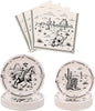 60PCS Cowboy Paper Plates and Napkins Party Supplies Serve 20 | Western Rodeo by BORAENDEY