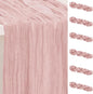 6 Pack Blush Pink Cheesecloth Table Runner 35x120 Inch 10Ft Rustic Gauze Cheese by SuBleer
