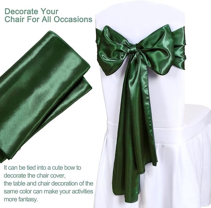 Forest Green Satin Table Runners 10 Pack 12x108 inch Silk Smooth Fabric | - Image 2