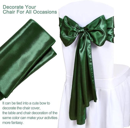 Forest Green Table Runners 16 Pack 12x108 inch Silk Satin Smooth Fabric | Satin - Image 4