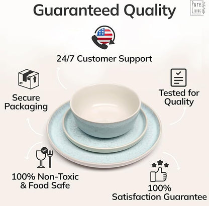 12 Piece Stoneware Dinnerware Set - Image 8