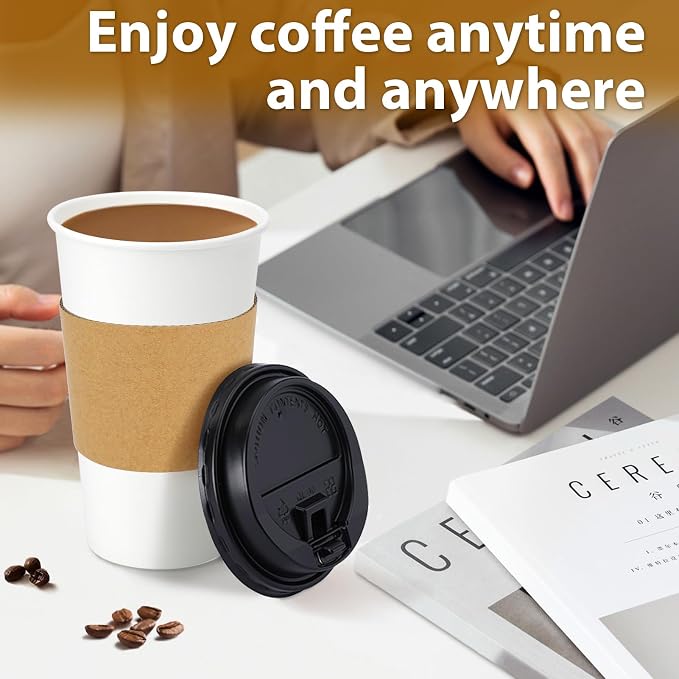 Clawsoff 50 Pack 16 oz Disposable Coffee Cups - Image 6