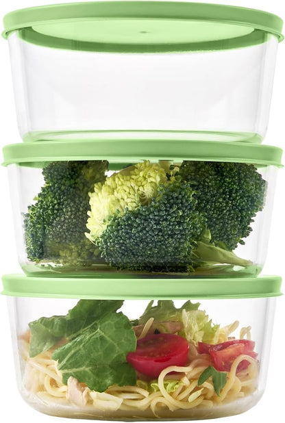 6-Piece Glass Food Storage Containers Set | 4-Cup, Leakproof | Microwave - Image 2