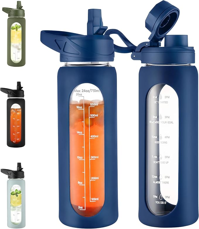 CIVAGO 24 oz Glass Water Bottle by CIVAGO