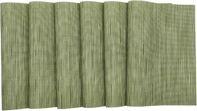 SHACOS Placemats Set of 8 Woven Vinyl Place Mats - Image 4
