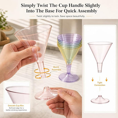 Liacere 24 Pack Colored Plastic Cocktail Glasses - Image 4