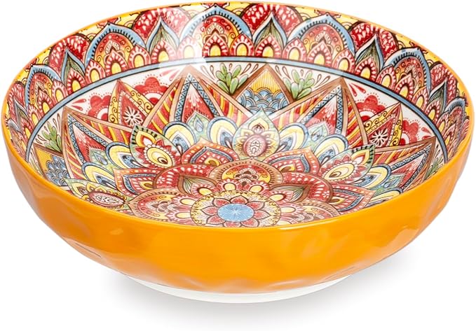 75 Oz Serving Bowls, Bohemian Style Large Porcelain Dishes by Ronanemon