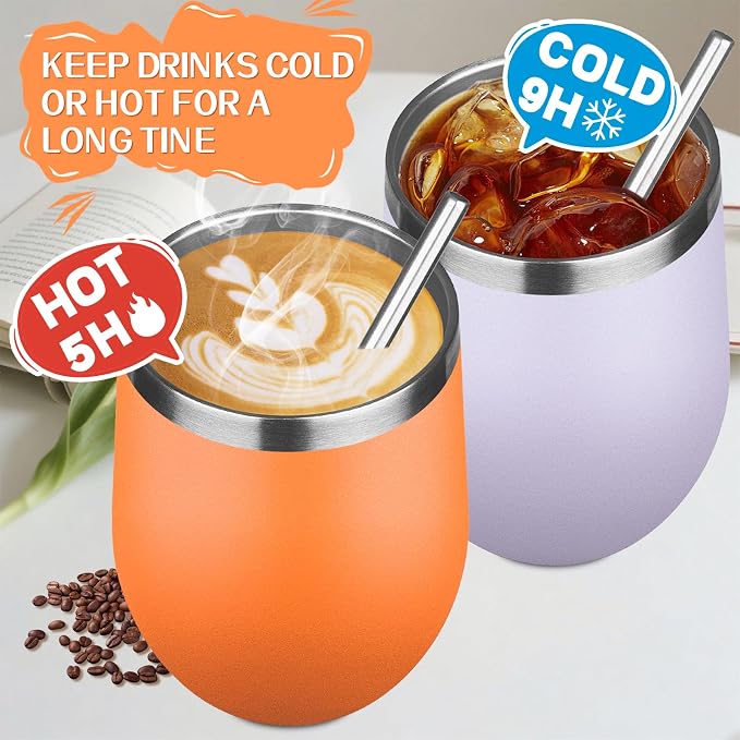 12oz/4 Pack Stainless Steel Wine Tumbler - Image 4