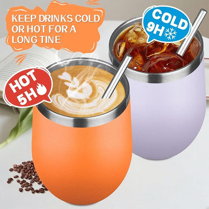 12oz/4 Pack Stainless Steel Wine Tumbler - Image 4