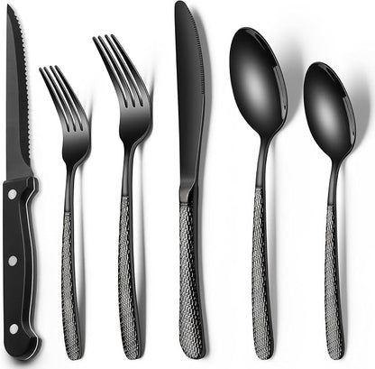 EWFEN 24-Piece Black Silverware Set by EWFEN