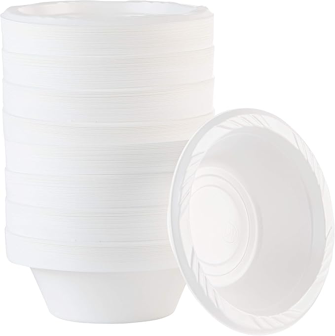 800 Count Disposable 5 ounce White Plastic Dessert Bowls by PLASTICPRO