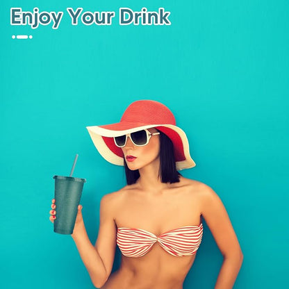 24 Pack Plastic Tumblers With Lids and Straws, Reusable Colorful Cups - Image 5