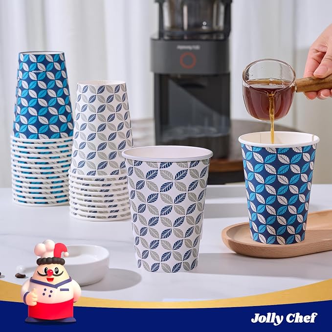 JOLLY CHEF 12 oz 1000 Pack Disposable Coffee Cups | Hot Paper Coffee Cups Bulk - Image 4