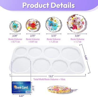HeyClear 8-Cavity Coaster Resin Molds - Image 6